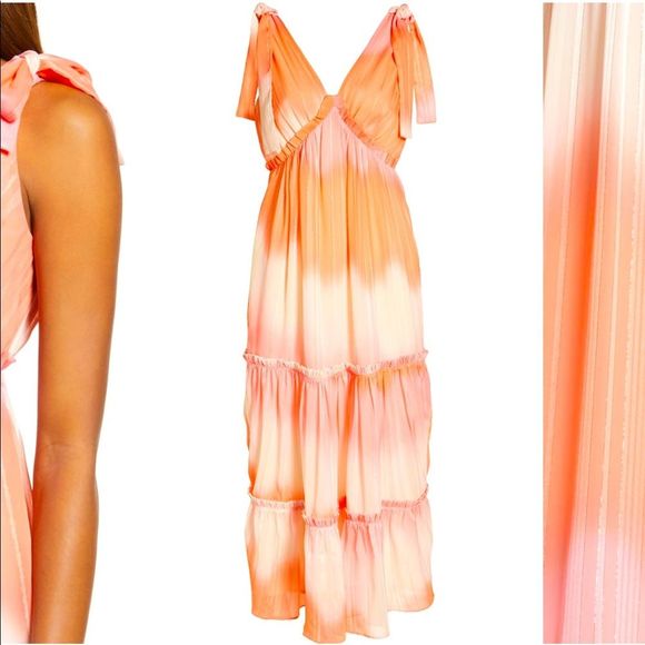 Adelyn Rae Tie Dye Chiffon Midi Dress - Picture 2 of 12